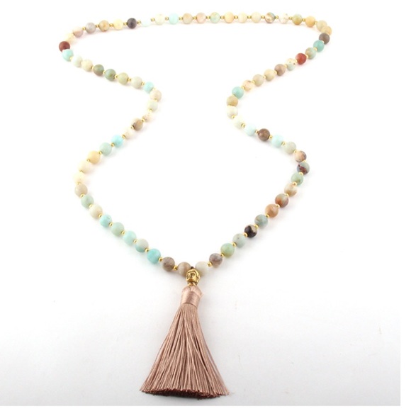 🧘‍♀️Bohemian Amazonite Stone Buddha Necklace - Picture 5 of 5